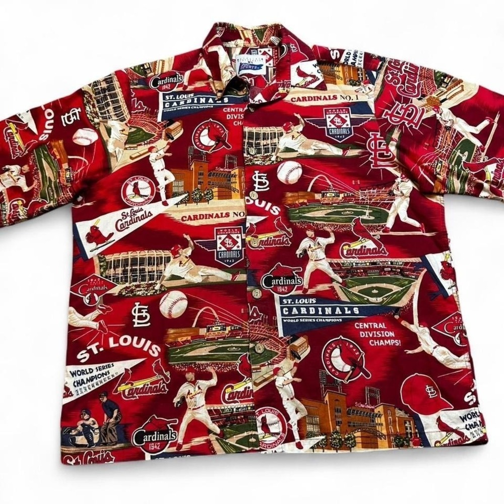 Reyn Spooner MLB St. Louis Cardinals‎ button Hawaiian shirt medium